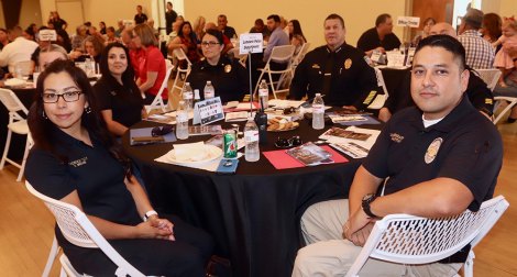 Chief Smith enjoys lunch with Lemoore Police Department employees at Friday's Public Safety Appreciation Luncheon.